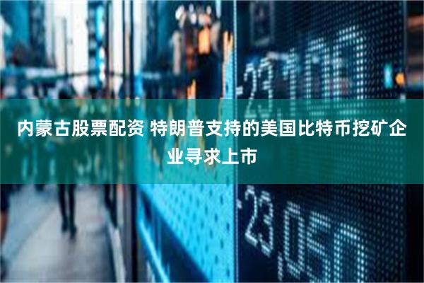 内蒙古股票配资 特朗普支持的美国比特币挖矿企业寻求上市