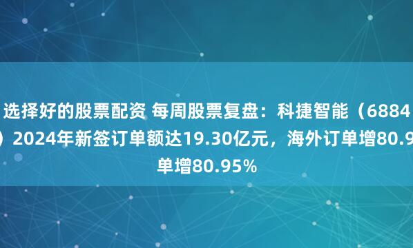 选择好的股票配资 每周股票复盘：科捷智能（688455）2024年新签订单额达19.30亿元，海外订单增80.95%