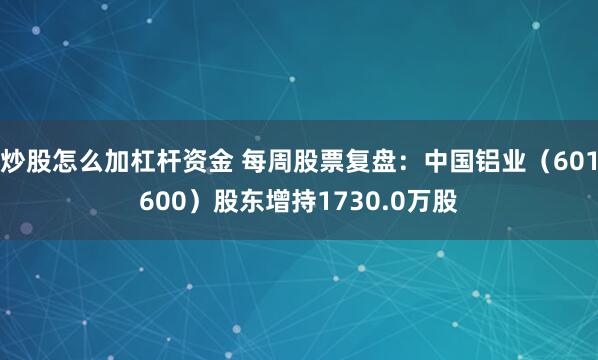 炒股怎么加杠杆资金 每周股票复盘：中国铝业（601600）股东增持1730.0万股