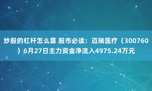炒股的杠杆怎么算 股市必读：迈瑞医疗（300760）6月27日主力资金净流入4975.24万元