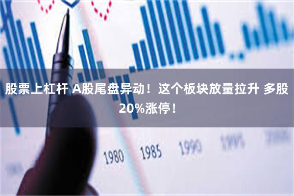 股票上杠杆 A股尾盘异动！这个板块放量拉升 多股20%涨停！